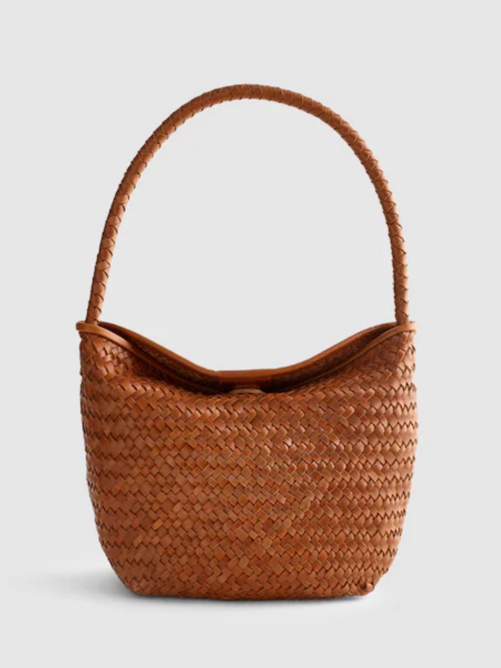 Madewell Woven signature leather shoulder bag in burnt sienna